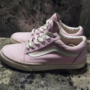 Vans Off The Wall Old Skool Lila Pink Skater Shoes Mens Sz. 5.5 Womens Sz. 7.